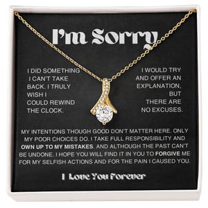 I'm Sorry Gift Apology Gift Necklace For Her, Please Forgive me Gift Wife, Girlfriend, Friend, Forgiveness, Forgive Necklace