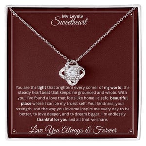 To My Lovely Sweetheart Necklace, Gift For Wife, Anniversary Gift For Wife, Wife Necklace, Wife Birthday Gift, Wife Gift