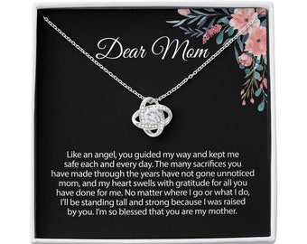 Dear Mom Necklace Gift From Daughter, Mother's Day Gifts, Jewelry Necklace For Mom