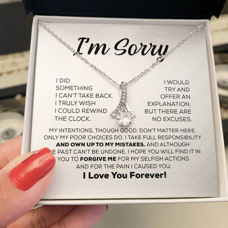 I'm Sorry Gift Apology Gift Necklace For Her, Please Forgive me Gift Wife, Girlfriend, Friend, Forgiveness, Forgive Necklace Bild 5