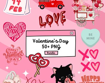 Valentine's Day Bundle PNG, Valentines day png, Retro png, Sublimation Design, Digital Design, Valentine png,Sublimate Designs