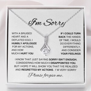 Je suis désolé cadeau collier cadeau excuses pour elle, veuillez me pardonner cadeau femme, petite amie, ami, pardon, pardonner collier