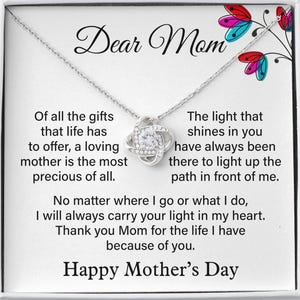 Dear Mom Necklace, Mom Necklace, Mother Daughter Necklace, Mother&#39;s Day Gifts, Jewelry Necklace For Mom