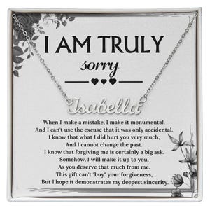 I’m Sorry Gift Necklace – Personalised Apology Gift for Her, Forgiveness Jewelry, Custom Sorry Necklace