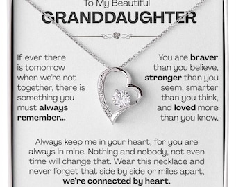 Granddaughter Gift Necklace from Grandma Grandpa, To My Beautiful Granddaughter Jewelry Birthday Christmas Graduation Gift for Granddaughter