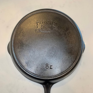 Favorite Piqua Ware #8 Round Cast Iron Griddle with Smiley Logo, 8 B – Cast  & Clara Bell