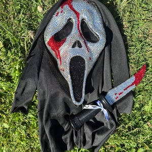 Rhinestone Ghost Mask: Bling Horror Costume, Halloween Prop, Dead By Daylight, Scream Mask