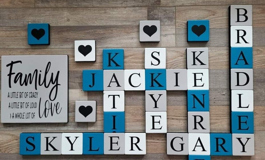 Decorative Scrabble Tiles Personalized Family Names 5.5 X 5.5 Scrabble