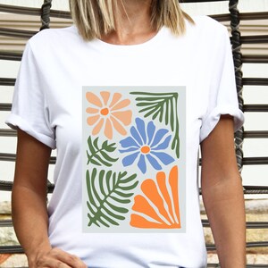 Floral shirt retro floral shirt gift for flower lover shirt for her trendy shirt minimalist shirt