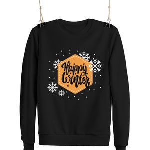 Moletom de inverno para o inverno, moletom fofo de inverno, moletom com flocos de neve, camisa de inverno da moda para ela