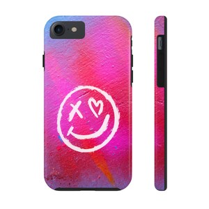 Pink phone case for iPhone case smiley phone case retro phone case cute iPhone case for iphone 14 case for iPhone 13 case for iphone 12