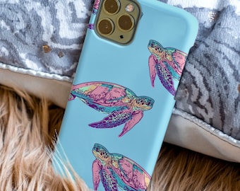 sea turtle IPhone case/turtle lover/ocean lover gift/colorful sea turtle phone case
