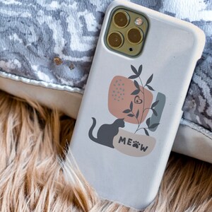 Cat phone case cute cat phone case minimalist phone case for cat lover iPhone case for cat mom