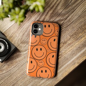 smiley face phone case orange phone case fall colored phone case for iPhone smiley phone case orange iPhone case