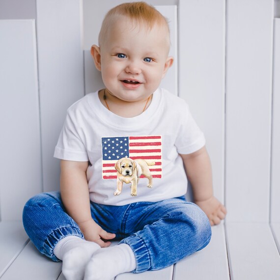 Flag Shirt Puppy Shirt Cute Kid Shirt for Kid Patriotic Shirt American Shirt Toddler Shirt American Flag Etsy