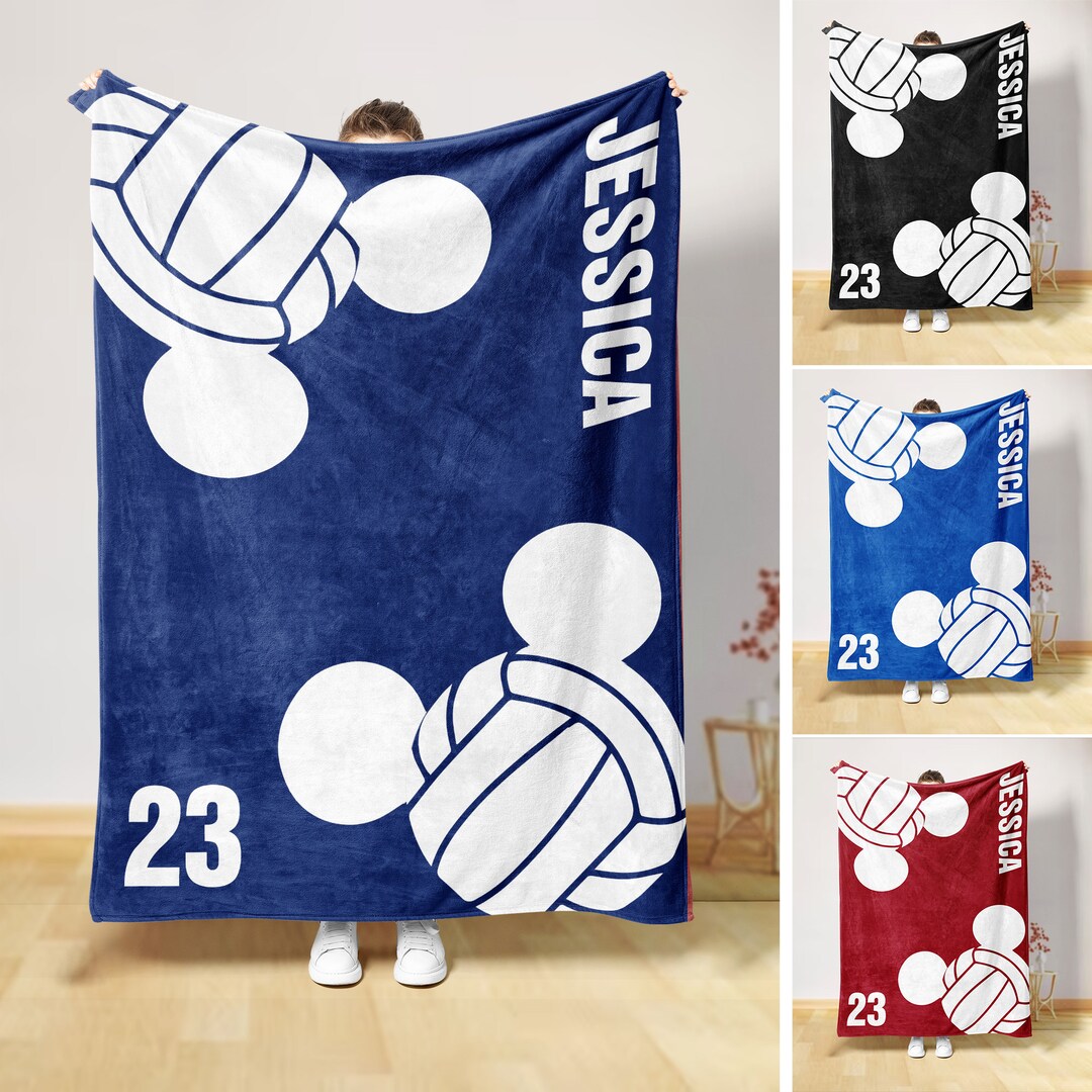 Personalized Volleyball Blanket Custom Name Number Soft Cozy Etsy