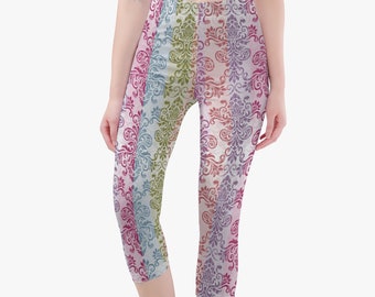 Short Floral Yoga Pants