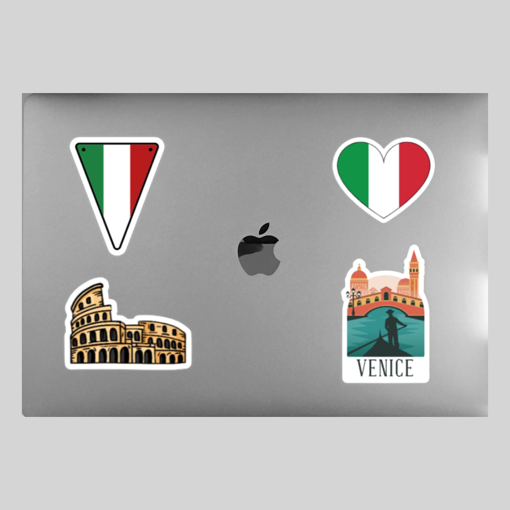 Italy Waterproof Die-cut Stickers Set 2, Water Resistant, Laptop Decal ...