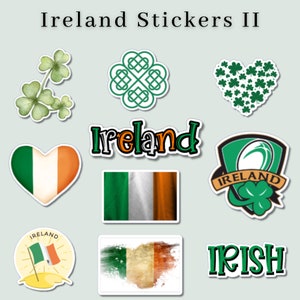 Vibrant Ireland Stickers II, Decals. Water-Resistant, Irish, Laptops, Water Bottles, Cars, Mirrors, Journals, Mirrors, and more!