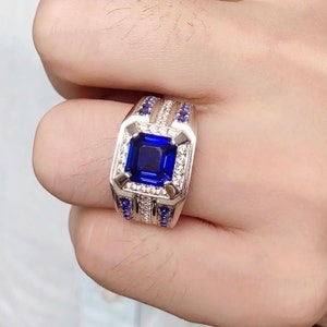 Blue sapphire Silver woman&#39;s Ring, 925 Sterling Silver Ring very cheap store