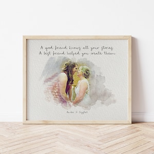 Personalised gift for best friend, Best Friend Portrait, Print for best friends, Xmas Gift for friends, best friend print, Christmas gift