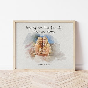 Personalised Best Friend Print, Best Friend Gift, Best Friend Portrait, Friendship Gift, Birthday Bestie Gifts, Birthday Gift for Her