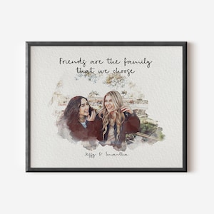 Personalised gift for best friend, Best Friend Portrait, Print for best friends, Xmas Gift for friends, best friend print, Christmas gift