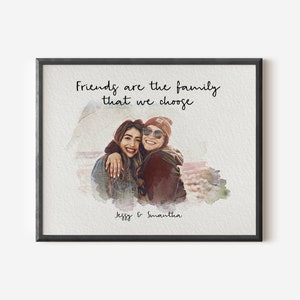 Personalised gift for best friend, Best Friend Portrait, Print for best friends, Xmas Gift for friends, best friend print, Christmas gift