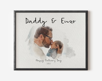 Gepersonaliseerde eerste Vaderdag-fotoprint: cadeau nieuwe vader (digitaal bestand)