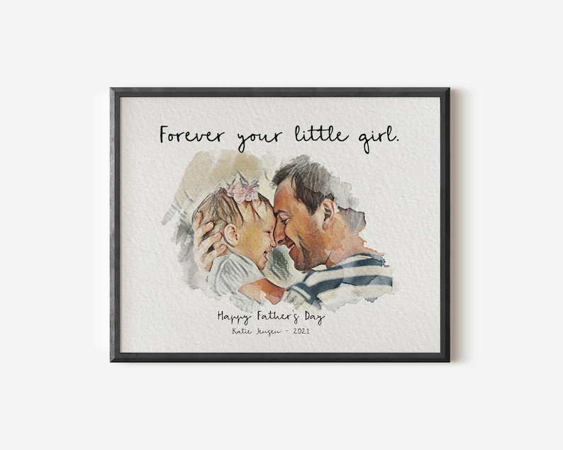 Fathers Day Gift From Wife & Daughter, First Father's Day Gift, Father's Day Gift, Father's Day Frame, Dad Birthday, Dad Christmas Gift image 1