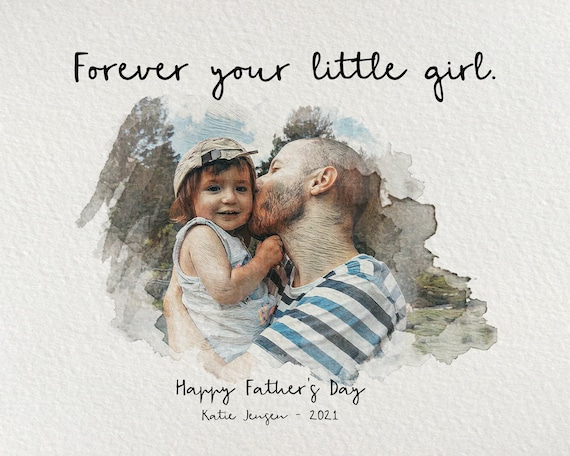 Personalised Dad Drawing, Fathers Day Present For Him From Daughter Wife, Meaningful Artwork, Birthday Art Gift, Father's Day unforgettable