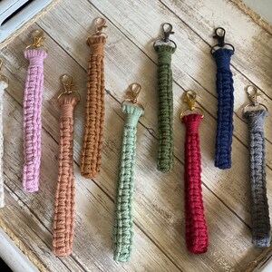 Makramee Armband Schlüsselanhänger - Straight Box Knoten / Schlüssel Zubehör / Geldbörse Griff / Münze Brieftasche / Geschenkidee / Hochzeitsgeschenk