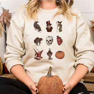 Halloween Shirt Vintage Images, Sweatshirt or T shirt, Scary Spooky Season, Funny Halloween Tee, Fall Gift Shirt
