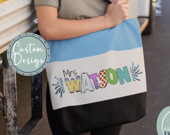 Personalisierte Lehrer Tragetasche, Benutzerdefinierte Lehrer Stoff Tasche Geschenk, Lehrer Wertschätzung