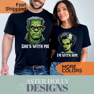 Halloween Couples Costume T Shirt, Frankenstein and Bride, Mom and Dad Shirts, His & Hers, Matching Shirts, Halloween Party Shirts
