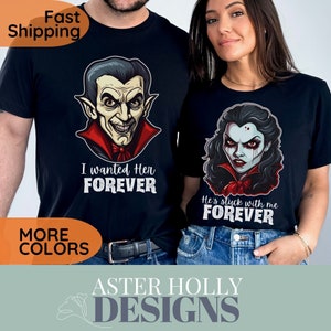 Halloween Couples Costume T Shirt, Vampire and Vampiress, Mom and Dad Shirts, His & Hers, Matching Shirts, Halloween Party Shirts