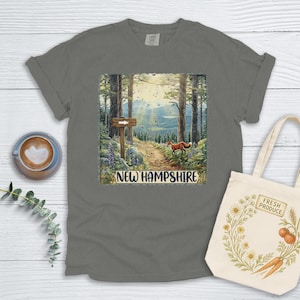 New Hampshire T-shirt or Sweatshirt, Mountain T-Shirts, Nature, Hiking, Scenery, Outdoors, Travel, Forest Landscape, Trees, State Pride
