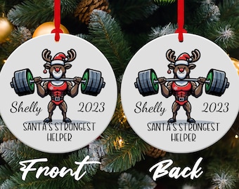 Decorazione natalizia personalizzata per sollevamento pesi: regalo per palestra e fitness