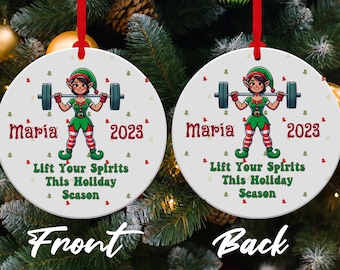 Decorazione natalizia personalizzata per sollevamento pesi: regalo per palestra e fitness