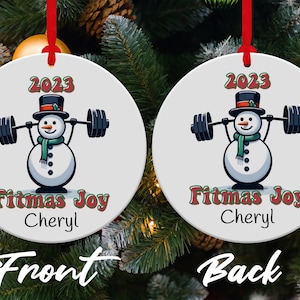 Weight Lifting Christmas Ornament, Custom Personalized Ornament, Gym CrossFit Ornament, Bodybuilder, Powerlifting, Merry Liftmas, Fitness