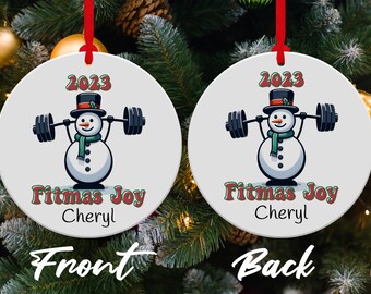 Addobbo natalizio per sollevamento pesi, addobbo personalizzato, addobbo per palestra CrossFit, culturista, powerlifting, buon Natale, fitness