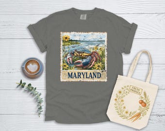 Maryland Blue Crab T-shirt: Chesapeake Bay Pride, Summer Vacation Tee