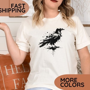 Raven Inkblot T-Shirt: Goth Cottagecore Bird Lover Tee