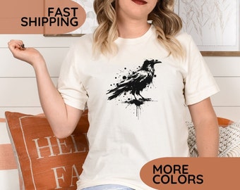 Raven Inkblot T-Shirt: Goth Cottagecore Bird Lover Tee