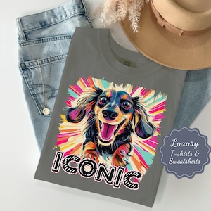 Iconic Dachshund Dog Art Shirt: Comfort Colors Tee or Sweatshirt