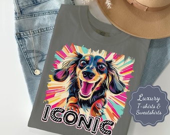 Camiseta o sudadera con el icónico arte del perro salchicha: colores cómodos