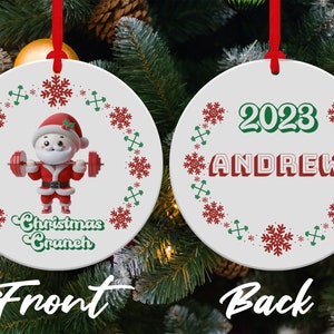 Weight Lifting Christmas Ornament, Custom Personalized Ornament, Gym CrossFit Ornament, Bodybuilder, Powerlifting, Merry Liftmas, Fitness