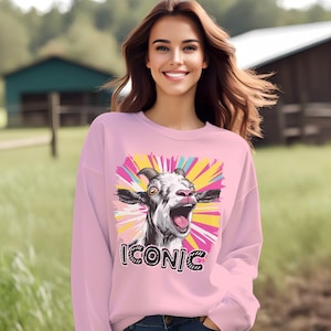 Funny Goat Graphic Tee or Sweatshirt: Comfort Colors, Unisex Fit