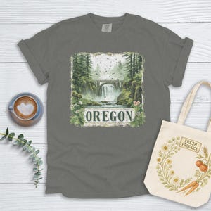 Oregon T-shirt or Sweatshirt, Waterfalls, Bridge Scenic Landscape T-Shirt, Nature T-Shirts, Oregon State T-Shirts, USA T-Shirts, State Pride