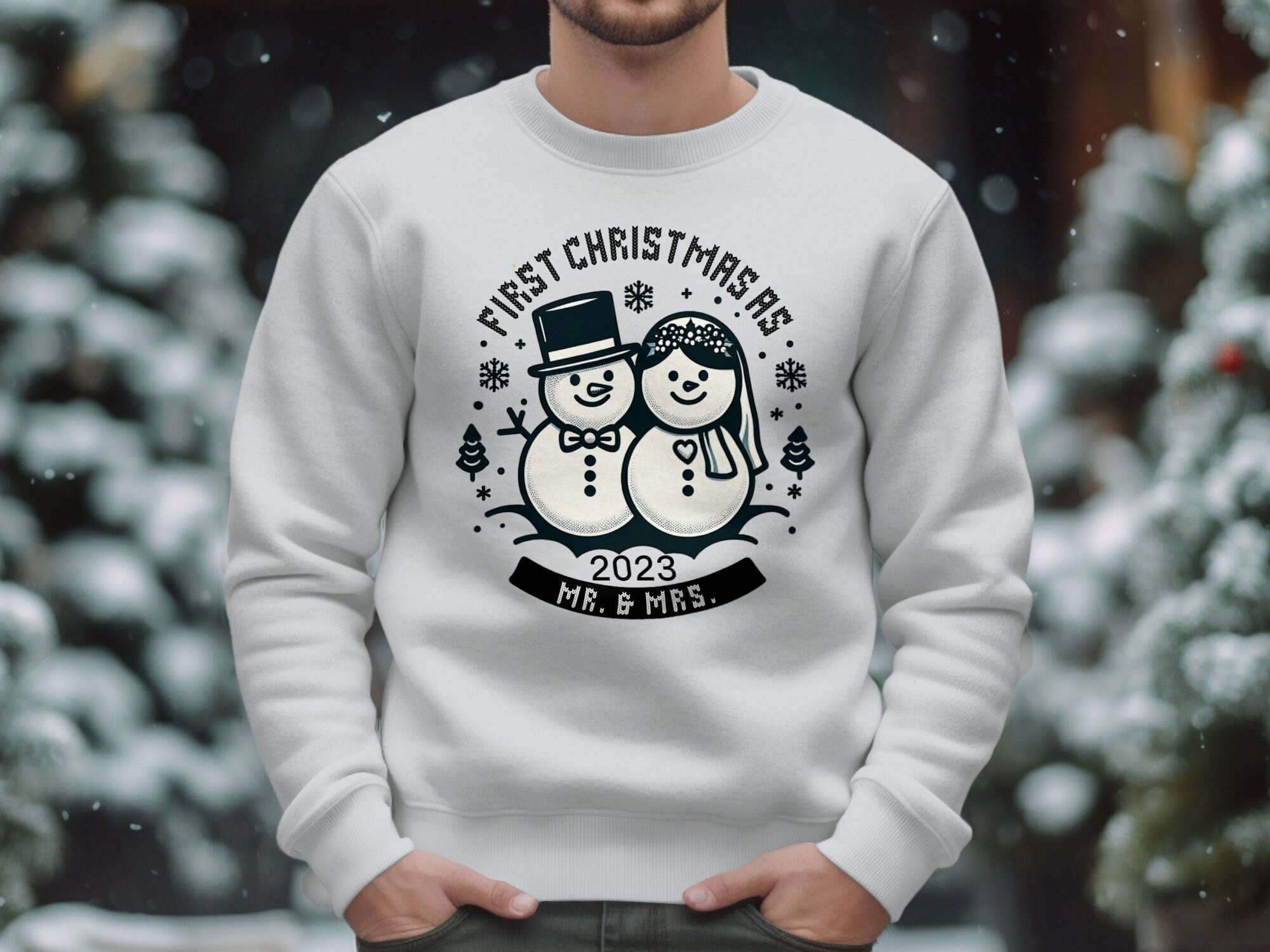 Sweat à Capuche Couple Mr & Mrs - Noir, Blanc, Gris En Coton/polyester, Cadeau Parfait Pour Les Amoureux